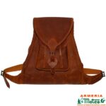 MOCHILA ZURRON CUERO ENGRASADO COÑAC
